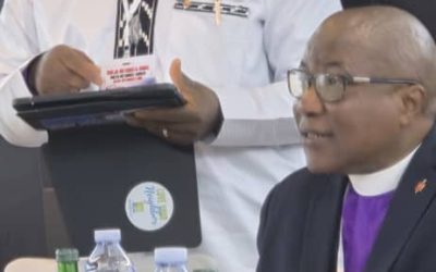 Bishop Boye-Caulker Leads Devotion at the African College of United Methodist Bishops Meeting in Angola. Luanda, Angola