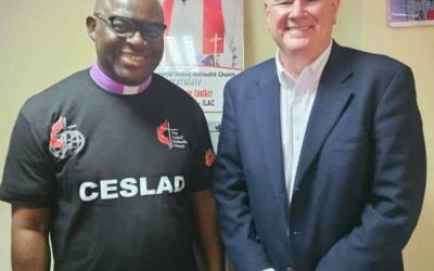 Bishop James Boye-Caulker Hosts Executive Director of United Methodist Committee on Relief